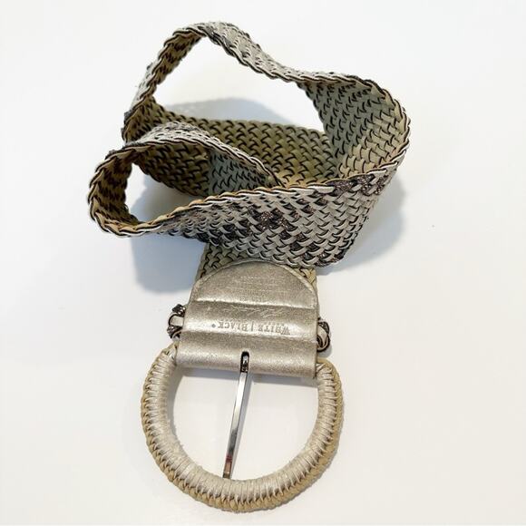 White House Black Market WHBM Woven Shimmer Shine Braided‎ Oversize Belt - Picture 6 of 6